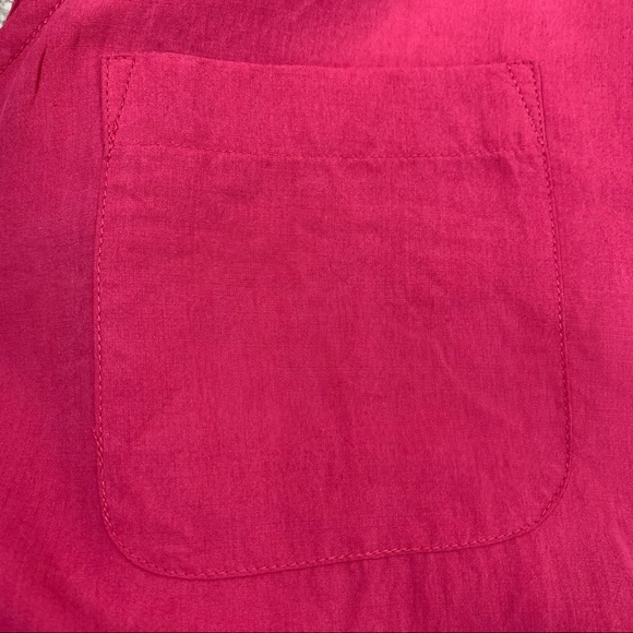 J. Jill 100% Silk Sleeveless Button Up Watermelon Pink Blouse Size Medium - Picture 5 of 13